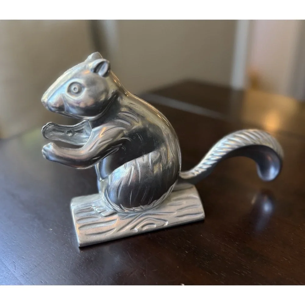 Vintage Collectible Metal Cast Aluminum Squirrel Nut Cracker